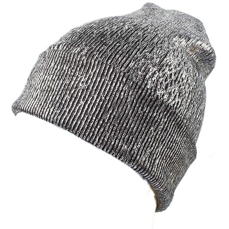 Skullies & Beanies Women Hat- Winter Women's Fashion Lace Sequins Snapback Ladies Turban Cap - A-silver - CA18LD88UYX $20.38