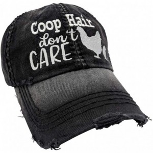 Baseball Caps Women's- Customized- Chicken Baseball Cap- Coop Hair Don't Care - Black/Customized - C018GLROEOW $31.72