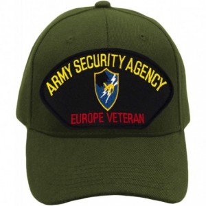 Baseball Caps US Army Security Agency - Europe Veteran Hat/Ballcap (Black) Adjustable One Size Fits Most - Olive Green - CO18...
