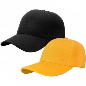Baseball Caps 2pcs Baseball Cap for Men Women Adjustable Size Perfect for Outdoor Activities - Black/Gold - CP195D2TN05 $25.48