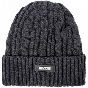 Skullies & Beanies Mens Winter Hat Warm Comfortable Soft Knit Beanie Hats Lined with Fleece - Gray - CZ184YKO9LD $8.72