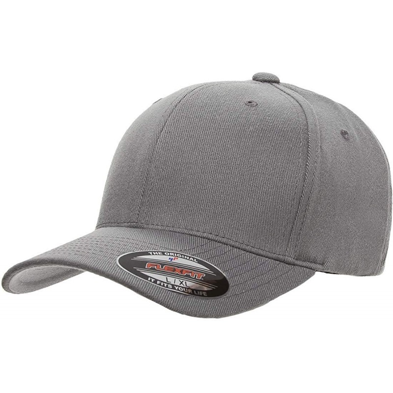 Baseball Caps Flexfit Premium Wool Blend Ballcap - Stretch Fit- Original Baseball Cap w/Hat Liner - Grey - CP18H9IUN72 $29.49