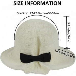 Sun Hats Women's Sun Hat- Floppy Adjustable Drawstring UV Beach Sun Straw Hat - Green Beige - CB18WL3L0KW $26.05