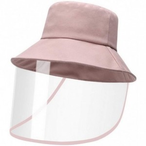 Bucket Hats Womens Mens Cotton Travel Bucket Beach Sun Hat Outdoor Cap - Pink - CB197075GYK $32.20