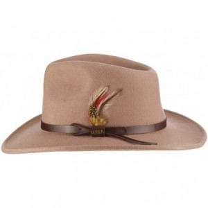 Fedoras Classico Men's Crushable Felt Outback Hat - Putty - CB111WMZJNF $100.89