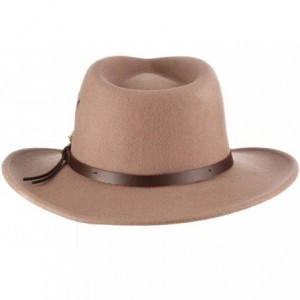 Fedoras Classico Men's Crushable Felt Outback Hat - Putty - CB111WMZJNF $40.84