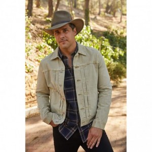 Fedoras Classico Men's Crushable Felt Outback Hat - Putty - CB111WMZJNF $40.84