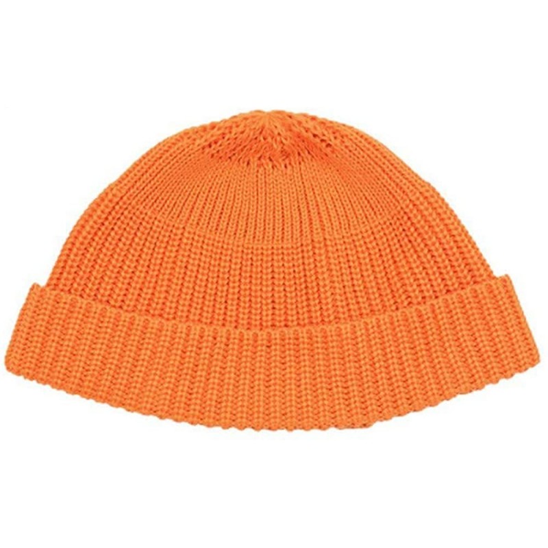 Skullies & Beanies Cuff Beanie Cap Solid Classic Plain Watch Cap Men and Women's Winter Hats Outdoor Soft Warm Ski Hat - Oran...