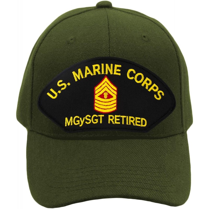 Baseball Caps US Marine Corps - Master Gunnery Sergeant Retired Hat/Ballcap Adjustable One Size Fits Most - Olive Green - CV1...