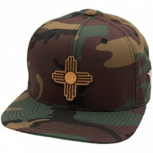 Baseball Caps NewMexico 'The Zia' Leather Patch Snapback Hat - Navy - C518IGQWUEA $27.31
