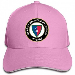 Baseball Caps U.S. Army 38th Infantry Division Veteran Sandwich Hat Baseball Cap Dad Hat - Pink - CX18KH7RXE0 $46.71