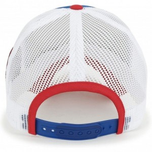 Baseball Caps New Vintage Style Mesh Medium Baseball Cap 2254 - Red&blue - CO18QQ7R0QW $29.55