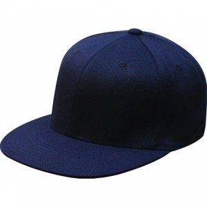 Baseball Caps Yupoong Men's 6-Panel High-Profile Premium Fitted Cap - Dark Navy - C7118Q7TWGJ $26.74