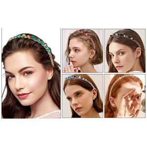 Headbands Women/Girls Rhinestone Headband Jewel Headbands Diamond Headband Crystal (7pc Set Bejeweled Sparkle Headbands) - CT...