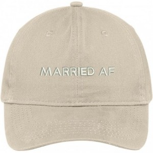 Baseball Caps Married Af Embroidered Soft Crown 100% Brushed Cotton Cap - Stone - CS17YTQ8QLO $34.34