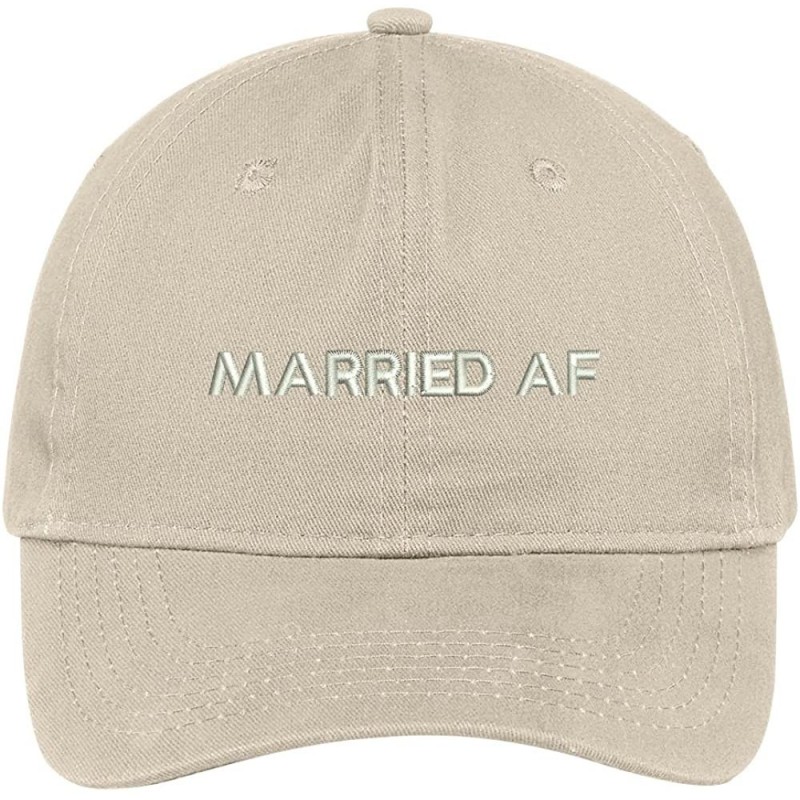 Baseball Caps Married Af Embroidered Soft Crown 100% Brushed Cotton Cap - Stone - CS17YTQ8QLO $18.98
