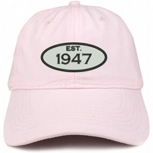 Baseball Caps Established 1947 Embroidered 73rd Birthday Gift Soft Crown Cotton Cap - Light Pink - C7180L79OG8 $39.93