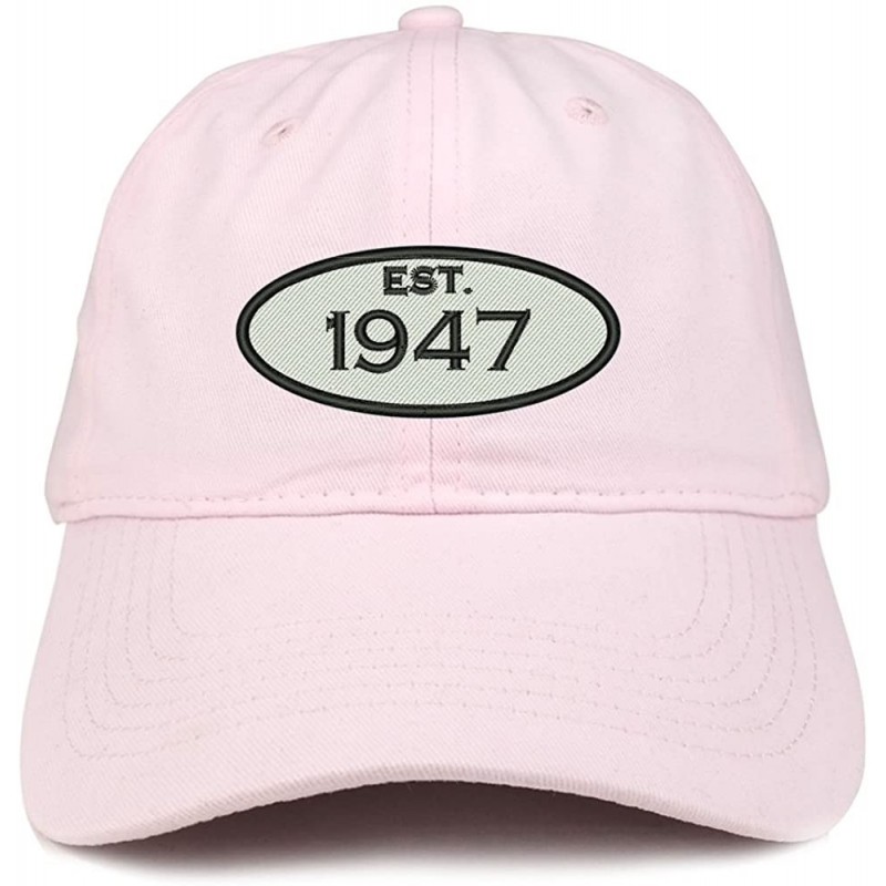 Baseball Caps Established 1947 Embroidered 73rd Birthday Gift Soft Crown Cotton Cap - Light Pink - C7180L79OG8 $32.76
