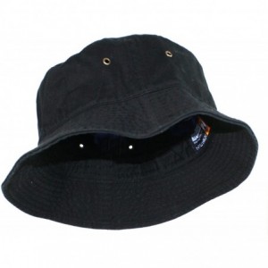 Bucket Hats Simple Solid Cotton Bucket Hat - Black - C111LXK9F7R $24.69