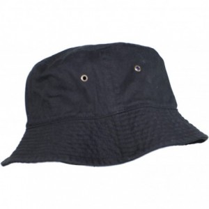 Bucket Hats Simple Solid Cotton Bucket Hat - Black - C111LXK9F7R $11.65