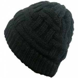 Skullies & Beanies New Women Keep Warm Winter Casual Knitted Hat Wool Hemming Hat Ski Hat - Black5 - CF1932KCIIG $20.62