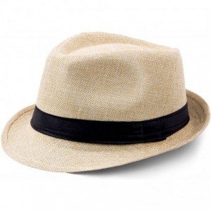 Fedoras 1920s Panama Fedora Hat Cap for Men Gatsby Hat for Men 1920s Mens Gatsby Costume Accessories - Beige - CH18NW6ECR5 $1...