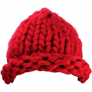 Skullies & Beanies Solid Color Handmade Big Chunky Loop Helsinski Hat Beanie - Red - C4127WC92XB $10.46