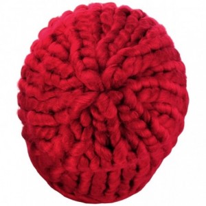 Skullies & Beanies Solid Color Handmade Big Chunky Loop Helsinski Hat Beanie - Red - C4127WC92XB $10.46
