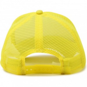 Baseball Caps Neon Trucker Caps Adjustable Snapback Hat - Neon Yellow/White - CH11QNMLRLR $10.79