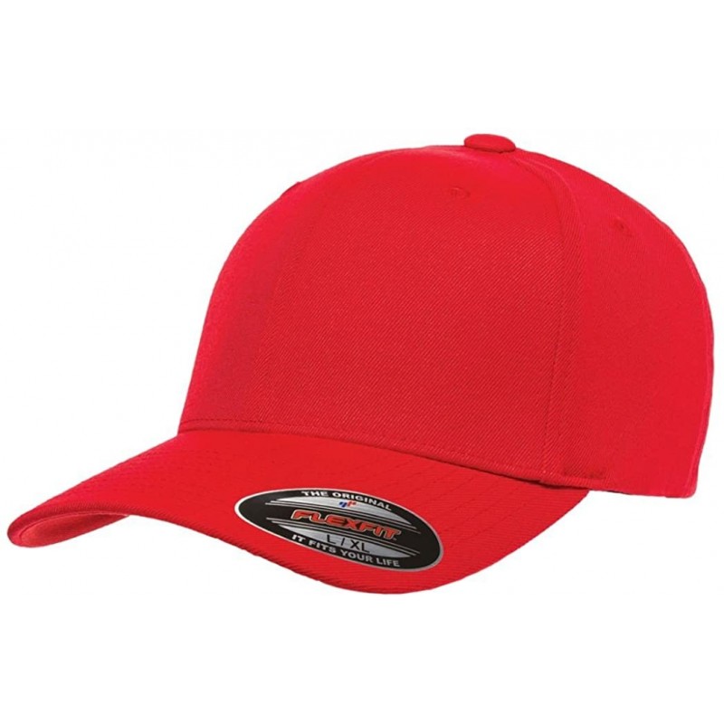 Baseball Caps Flexfit Premium Original Pro-Formance Solid Blank Baseball Fitted Cap-6580 - Red - CT188U85MIE $10.63