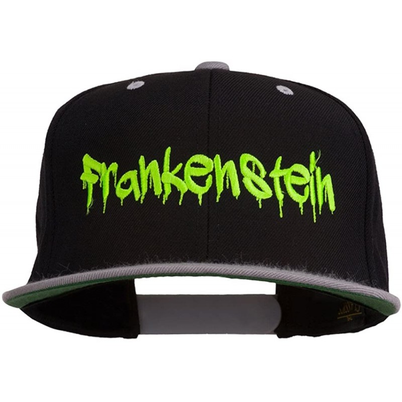 Baseball Caps Halloween Frankenstein Embroidered Snapback Cap - Black Silver - C611P5IHS1D $27.06