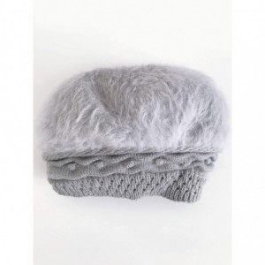 Berets Women Winter French Beret Hat Wool Knit Berets Beanie Classic Warm Casual Hat - Grey - CB18Z4GIRY9 $12.01