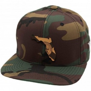 Baseball Caps Florida 'The 27' Leather Patch Snapback Hat - Camo - CR18IGOOE4K $55.61