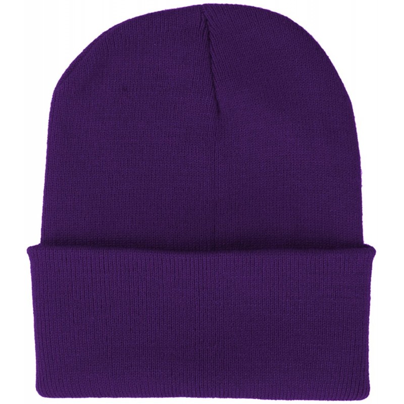 Skullies & Beanies Beanie Hats Assorted Colors Long Skull Caps - Purple - CD188CK9S8A $10.53