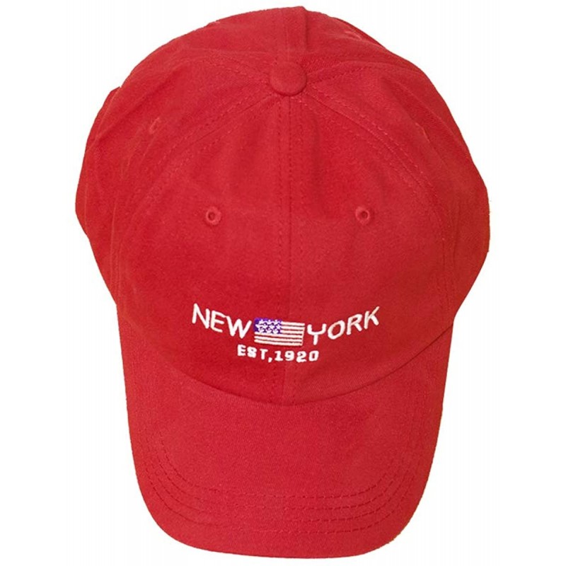 Baseball Caps Base Ball Cap for Women and Men Kids - New York Est 1920 Red - C918X7AI8K3 $9.24