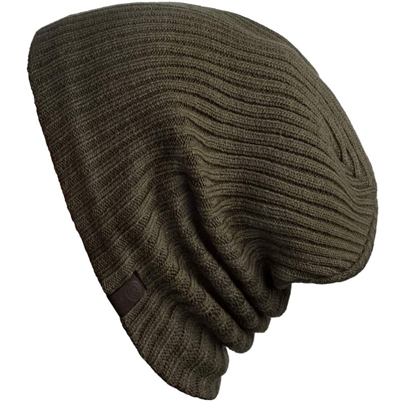 Skullies & Beanies Warm Beanie Hat Fleece Lined - Slight Slouchy Style - Keep Your Head Warm and Cozy in Cold Weathers - C218...