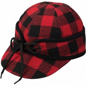 Newsboy Caps Mens Ole' Railways Work Cap with Quilted Lining and Inside Earflaps - Buffalo Plaid - CN18LKYS5QE $59.12