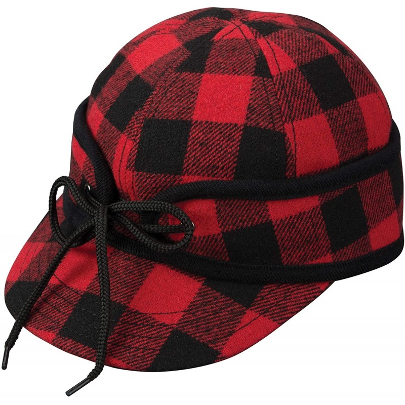 Newsboy Caps Mens Ole' Railways Work Cap with Quilted Lining and Inside Earflaps - Buffalo Plaid - CN18LKYS5QE $31.62