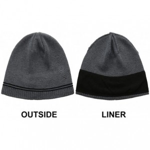 Skullies & Beanies Mens Winter Sport Beanie Hat Warm Knit Hats with Lining Unisex Tactical Plain Ski Skull Cap - Light Grey -...