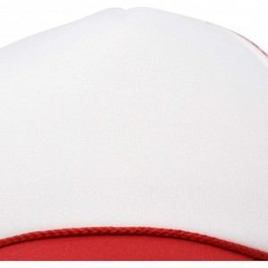 Baseball Caps Two Tone Trucker Hat Summer Mesh Cap with Adjustable Snapback Strap - Red White - CC11GE82ITP $9.03