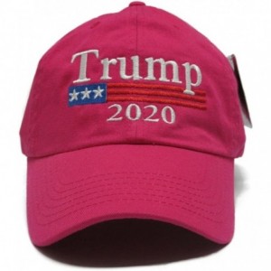 Baseball Caps Trump 2020 Keep America Great MAGA hat Cap Made in The USA! - Hot Pink - CZ18DMGDGM2 $15.14