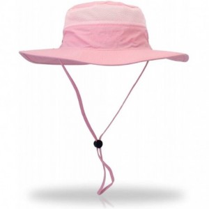 Sun Hats Wide Brim Sun Protection Bucket Hat Adjustable Outdoor Fishing - B09008-pink - CY18REMQZ4U $26.85
