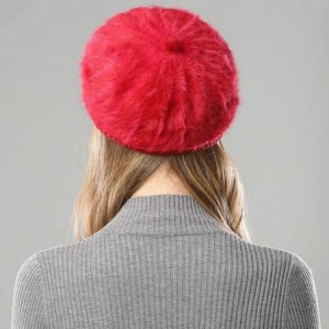 Berets Women Winter French Beret Hat Wool Knit Berets Beanie Classic Warm Casual Hat - Red - CH18Z4G0L46 $14.22