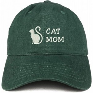 Baseball Caps Cat Mom Text Embroidered Unstructured Cotton Dad Hat - Hunter - C618S98HGUO $39.45