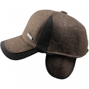Baseball Caps Mens Winter Warm Fleece Lined Outdoor Sports Baseball Caps Hats with Earflaps - Brown - CE12O1PT78N $18.07