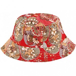 Bucket Hats Women Girls Cotton Leopard Print Reversible Bucket Hat Summer Double Sides Packable Hat for Outdoor Travel - C418...