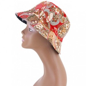 Bucket Hats Women Girls Cotton Leopard Print Reversible Bucket Hat Summer Double Sides Packable Hat for Outdoor Travel - C418...