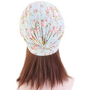 Skullies & Beanies Women's Cotton Turban Head Wrap Cancer Chemo Beanies Cap Headwear Cap Bonnet Hair Loss Hat - Light Green -...