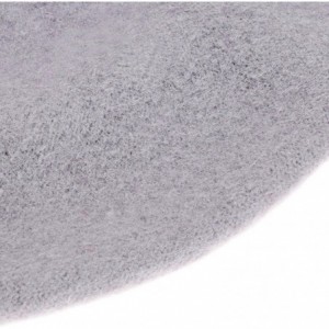 Berets Wool French Beret Hat Solid Color Beret Cap for Women Girls - Light Grey - CA12594M8SP $24.53