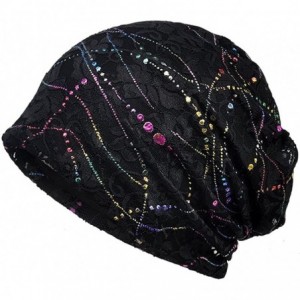 Skullies & Beanies Womens Cotton Beanie Chemo Caps for Cancer Patients - Black - CV180EL7ZN2 $10.44